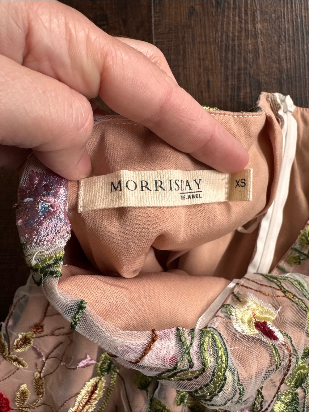 Embroidered Floral Mini Skirt - Peach Pink - Picture 4 of 4